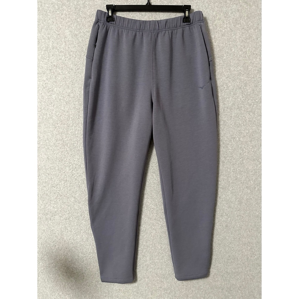Hoka Joggers Men Medium Gray Tapered Ankle Zip Performance Athleisure Pants
